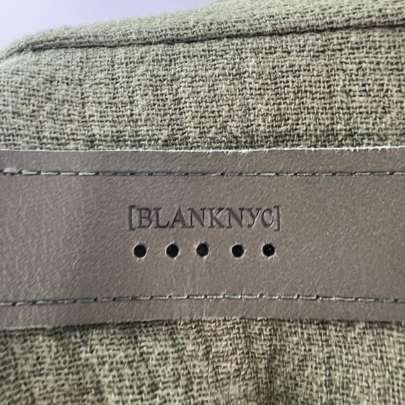 Blank NYC Olive Green Jacket Cotton Mock Neck Raw Edge Trim Zip Size XS X-Small - Picture 7 of 10
